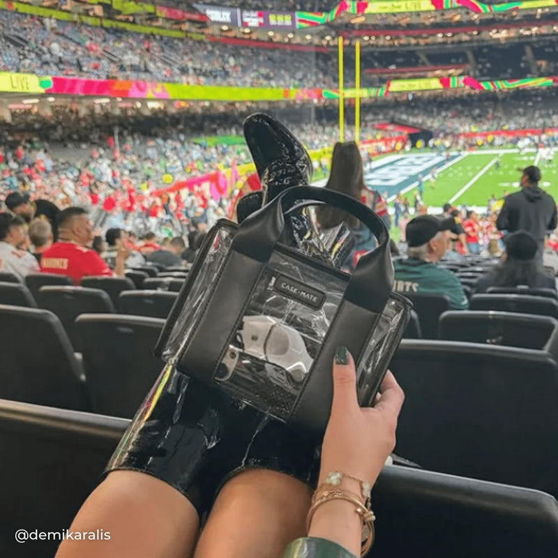 Case-Mate Mini rankinė - Neperšlampama rankinė ant peties (Vidurnakčio juoda/Permatoma)