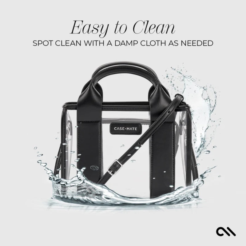 Case-Mate Mini rankinė - Neperšlampama rankinė ant peties (Vidurnakčio juoda/Permatoma)