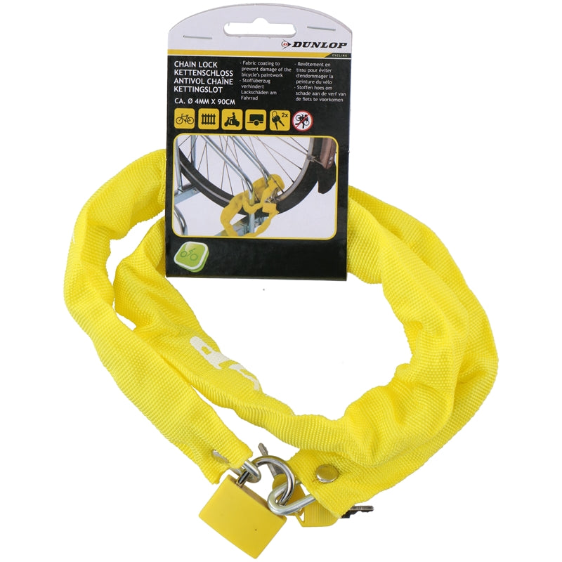 Dunlop - Dviračio spyna nuo vagysčių 90 cm (Geltona)