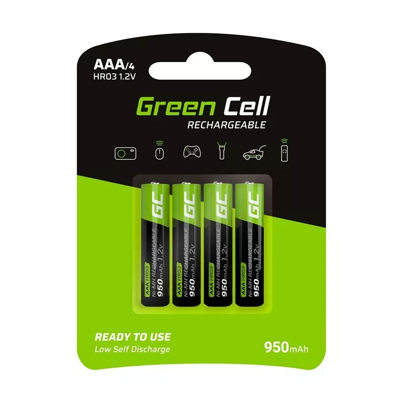 Green Cell 4 x AAA HR03 baterijos 950mAh