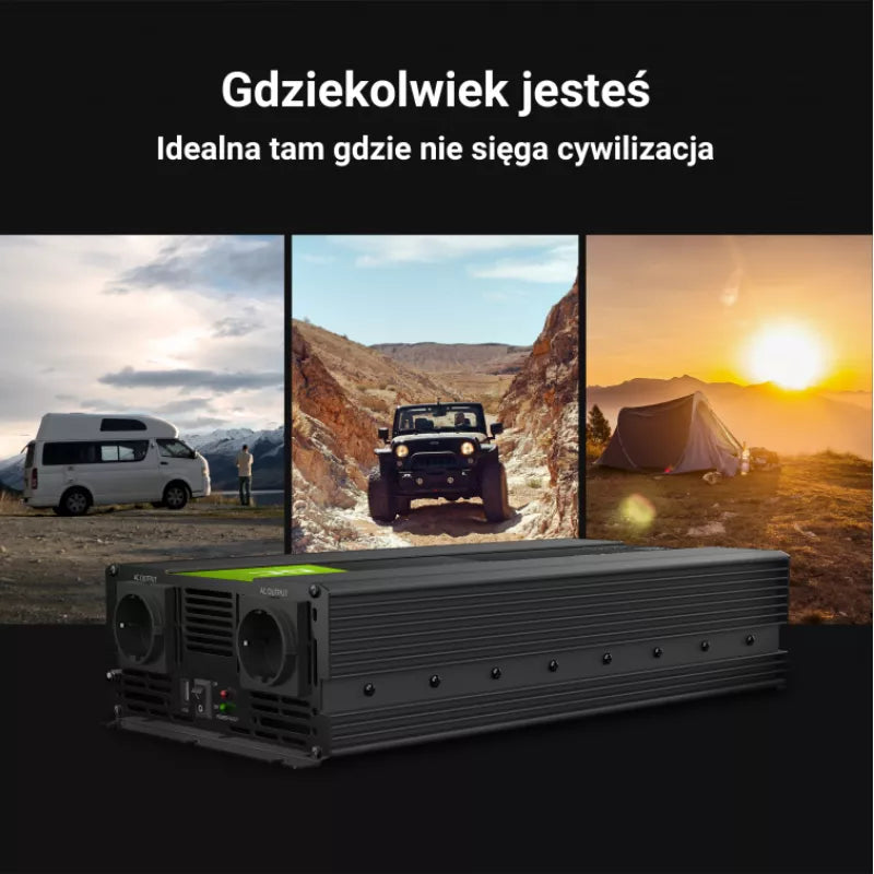 Green Cell - Įtampos keitiklis Green Cell® 12V į 230V 2000W / 4000W Inverteris su gryna sinusoidė