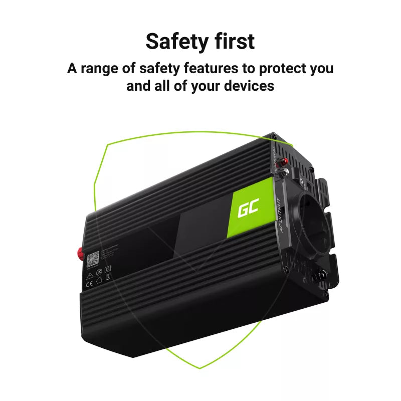 Įtampos keitiklis invertorius 12V į 230V 1000W/2000W su gryna sinuso banga - Green Cell