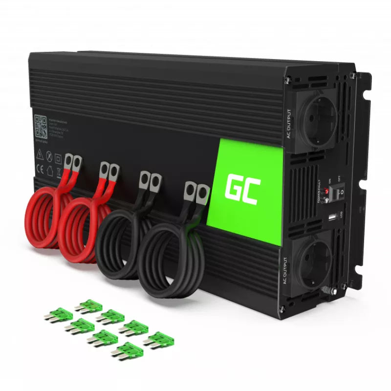 Green Cell - Įtampos keitiklis Green Cell® 12V į 230V 2000W / 4000W Inverteris su gryna sinusoidė