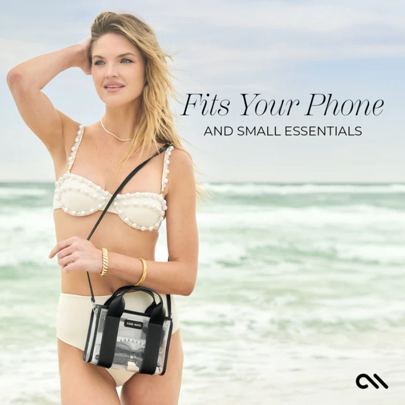 Case-Mate Mini rankinė - Neperšlampama rankinė ant peties (Vidurnakčio juoda/Permatoma)