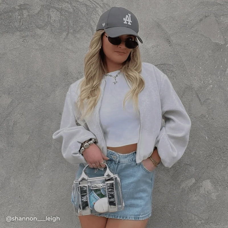 Case-Mate Mini rankinė – Vandeniui atspari petinė rankinė (Sidabrinis chromas/Skaidri)