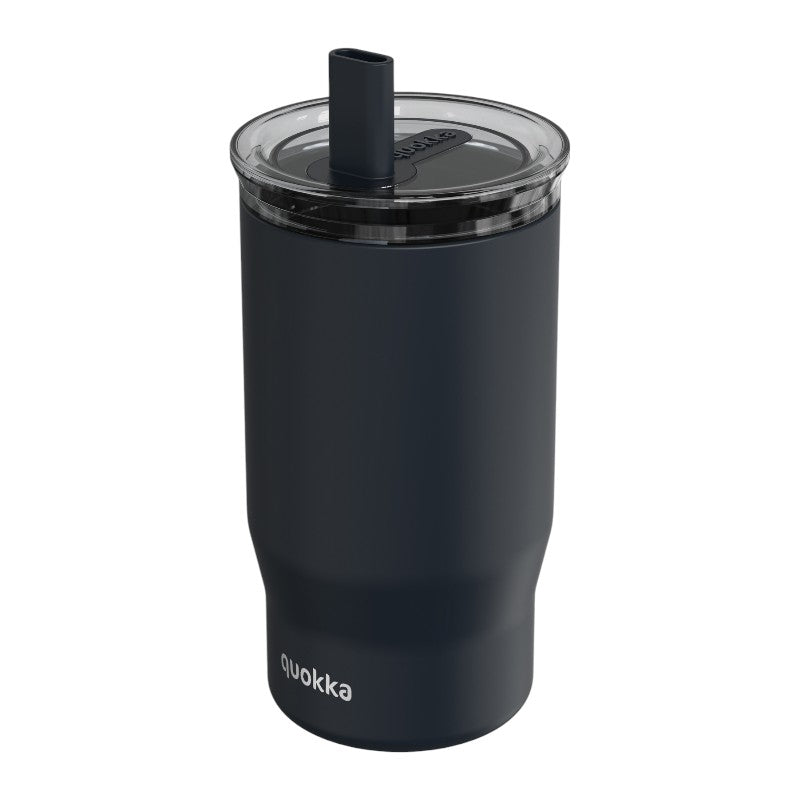 Quokka Mist – Nerūdijančio plieno termo puodelis 720 ml su šiaudeliu (Juodas)