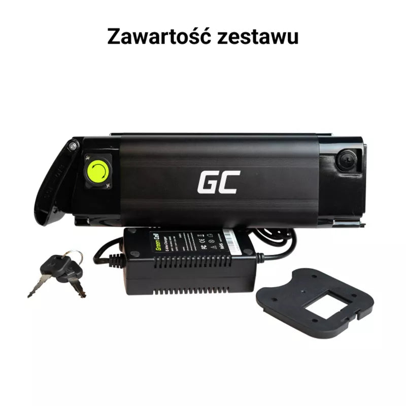 Green Cell - GC Silverfish akumuliatorius elektriniam dviračiui su 36V 10.4Ah 374Wh Li-Ion XLR 3 PIN įkrovikliu
