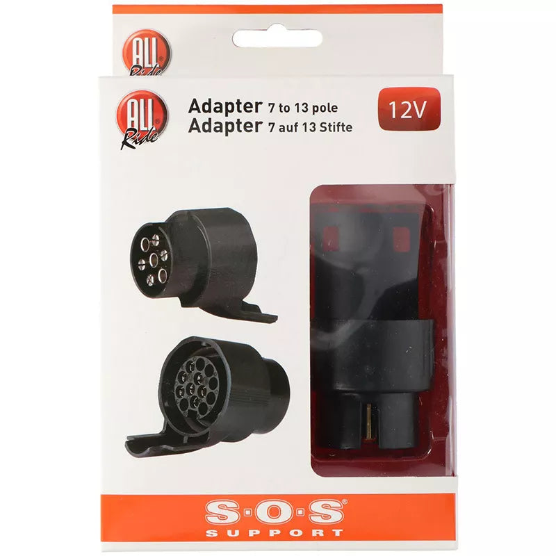 All Ride - 7/13 kontaktų 12V vilkimo jungties lizdo adapteris