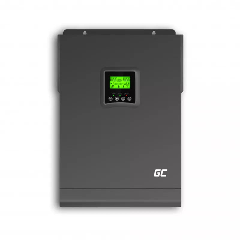 Green Cell - Saulės keitiklis, Off-Grid, su MPPT saulės įkrovikliu, 48VDC, 230VAC, 3000VA/3000W, gryna sinusinė banga