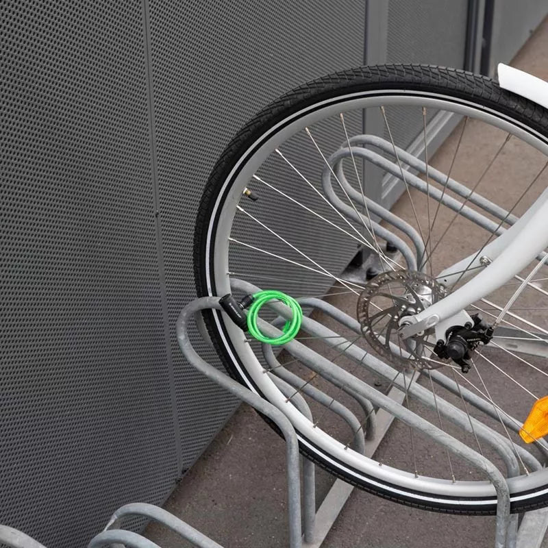 Dunlop - Spiralinis dviračio užraktas su raktu (Žalias)