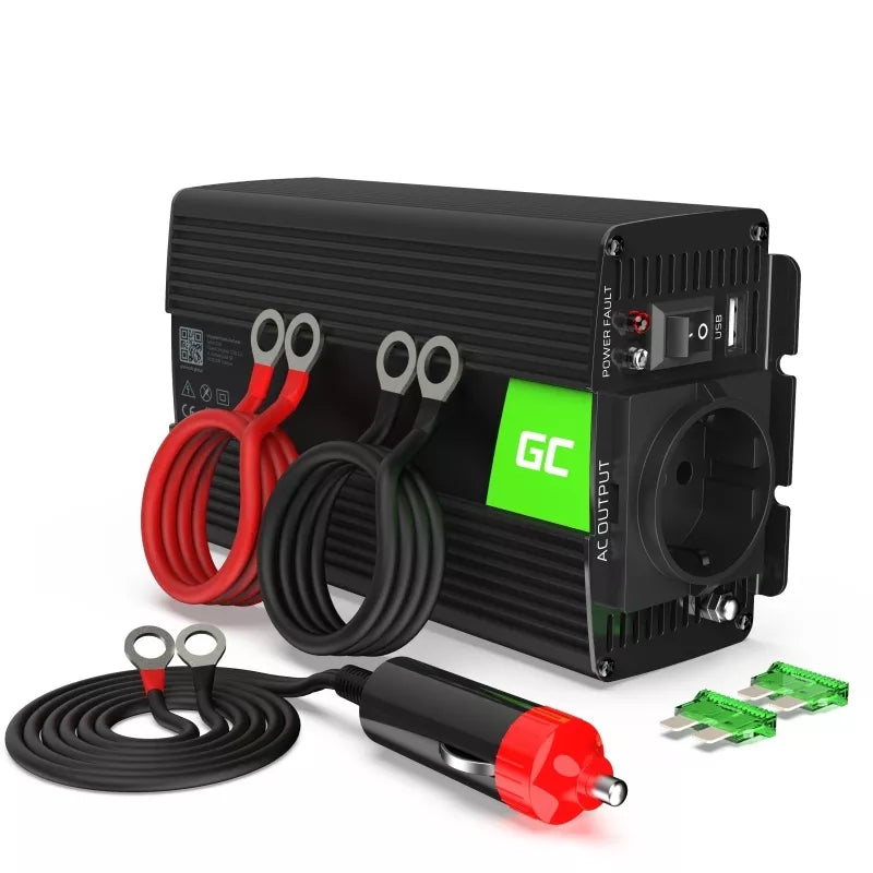 Green Cell Įtampos keitiklis Inverteris 12V į 230V 500W / 1000W Modifikuota sinusinė banga
