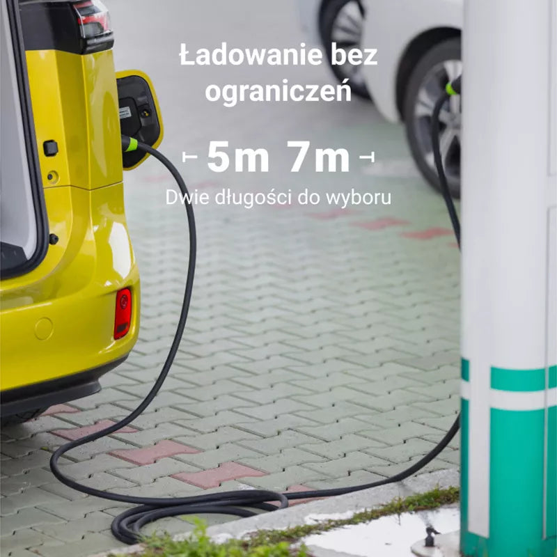 Green Cell - GC Snap 2 tipo elektromobilio įkrovimo kabelis 11 kW 7 m 16 A skirtas Tesla Model Y / 3 / S / X, Kia EV6, VW ID.4 / ID.5, BMW i4 / iX, Ford Mach-E