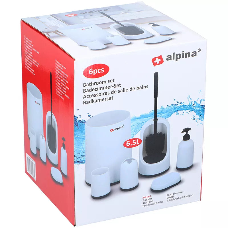 Alpina - vonios komplektas 6 dalių (balta/juoda)