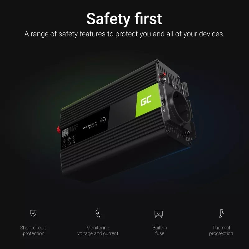 Green Cell Įtampos keitiklis Inverteris 12V į 230V 500W / 1000W Modifikuota sinusinė banga
