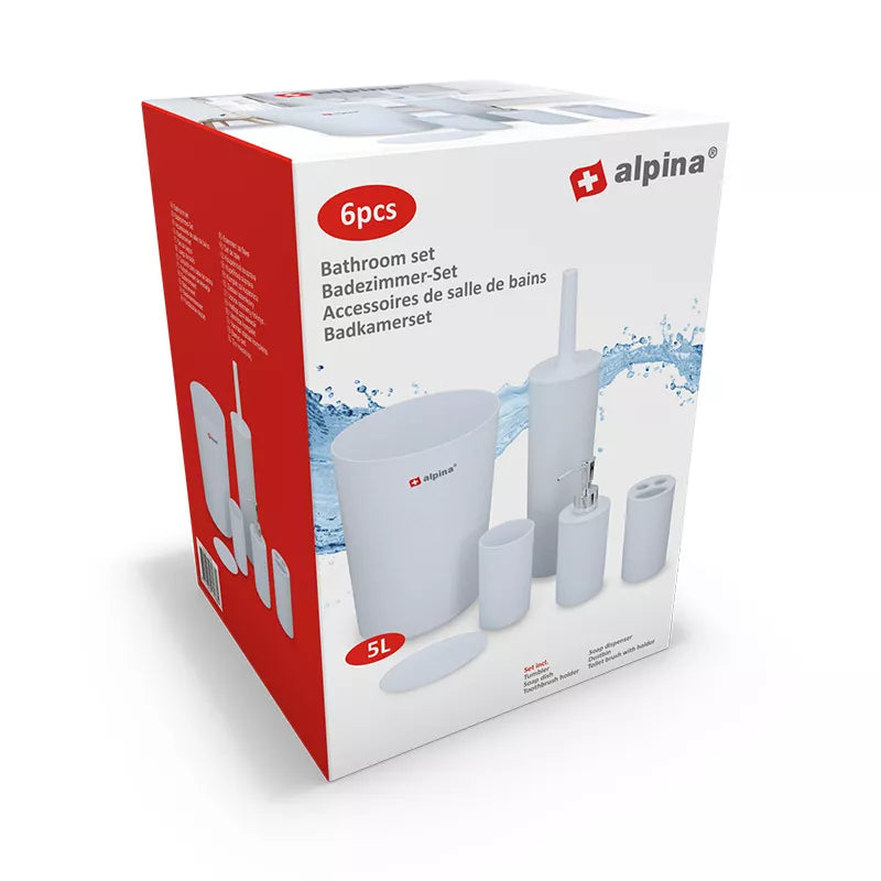 Alpina - vonios komplektas 6 dalys (balta)