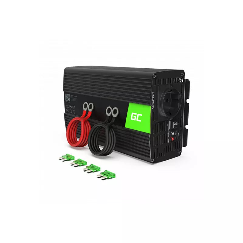 Green Cell - Įtampos keitiklis Inverteris 24V į 230V 1000W/2000W su gryna sinusoidė