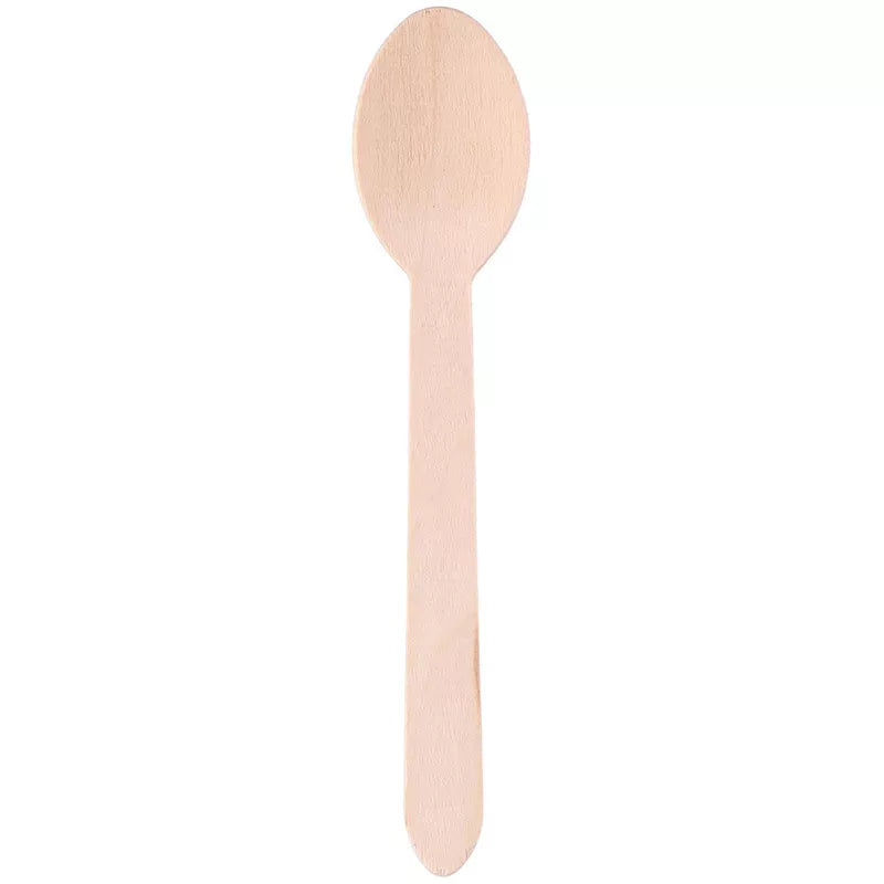 Alpina - Vienkartiniai mediniai šaukštai 16 cm, 50 vnt.