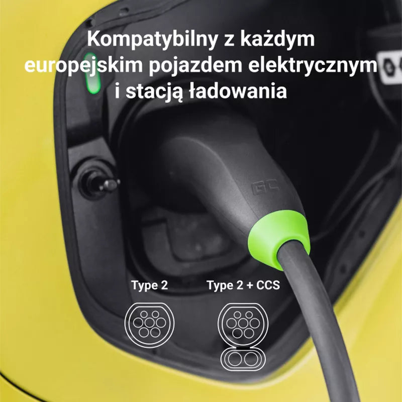 Green Cell - GC Snap 2 tipo elektromobilio įkrovimo kabelis 11 kW 7 m 16 A skirtas Tesla Model Y / 3 / S / X, Kia EV6, VW ID.4 / ID.5, BMW i4 / iX, Ford Mach-E