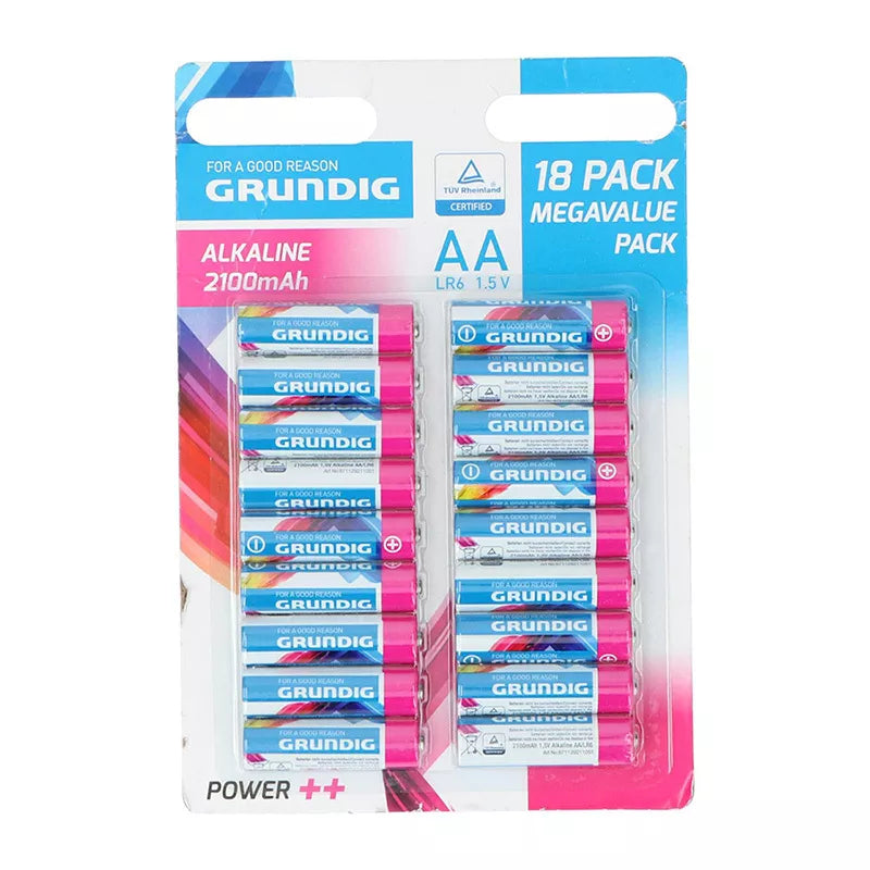 Grundig – Šarminių baterijų AA/LR6 1.5V rinkinys, 18 vnt.