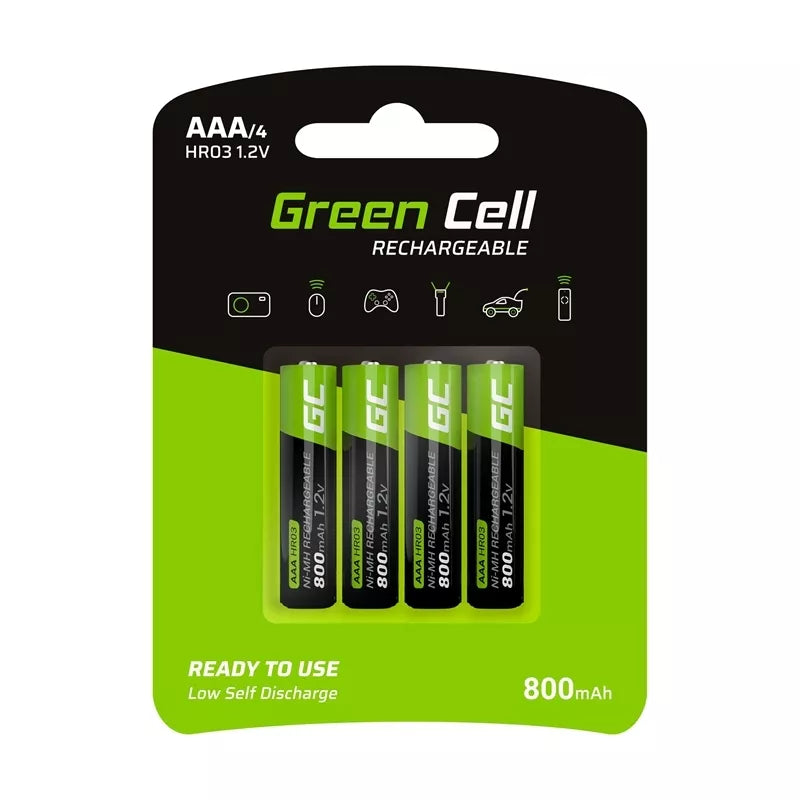 Green Cell 4 vnt. AAA HR03 baterijos 800 mAh