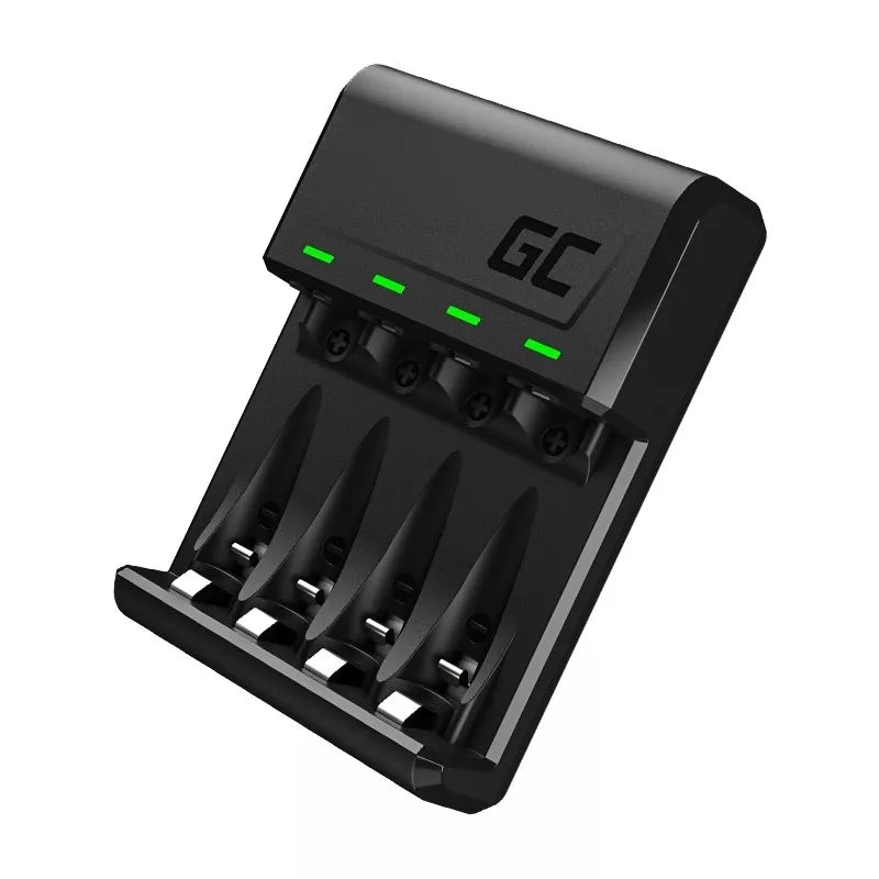 Green Cell GC VitalCharger Ni-MH AA ir AAA baterijų įkroviklis su Micro USB ir USB-C prievadu
