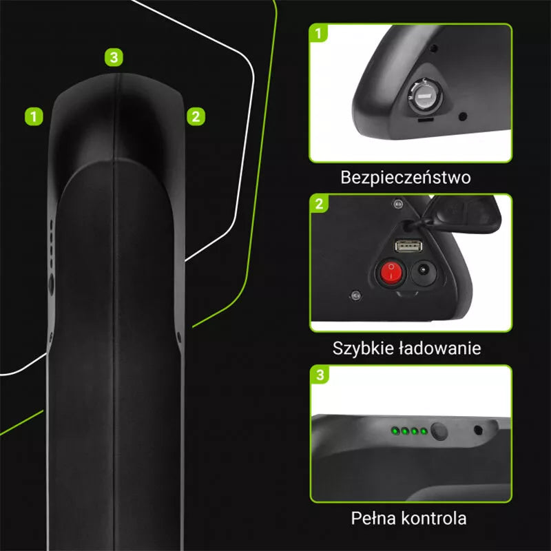 Green Cell - 15.6Ah (562Wh) akumuliatorius elektriniam dviračiui E-Bike 36V