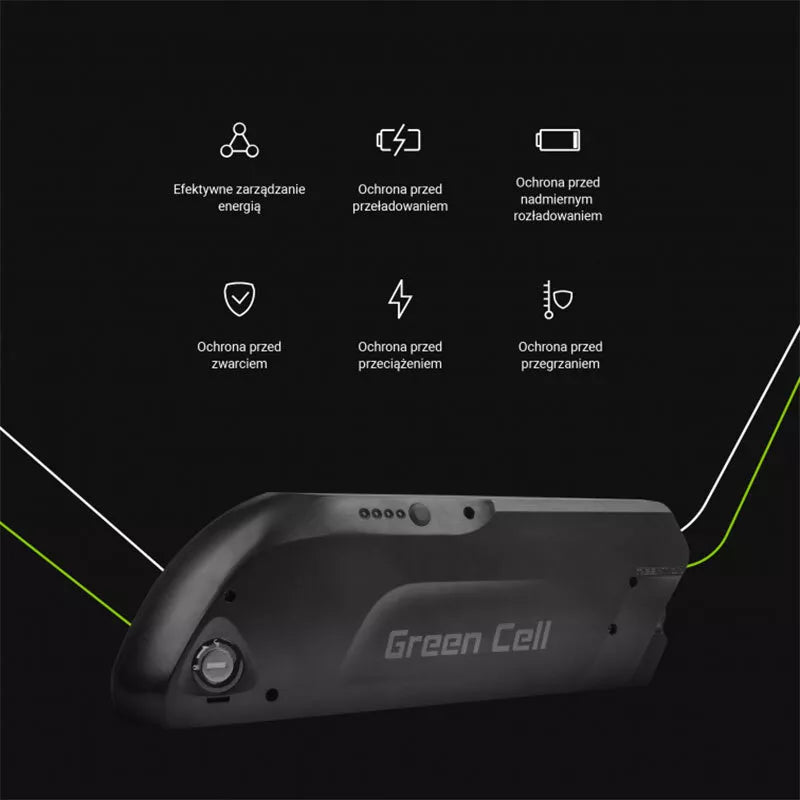 Green Cell - 15.6Ah (562Wh) akumuliatorius elektriniam dviračiui E-Bike 36V