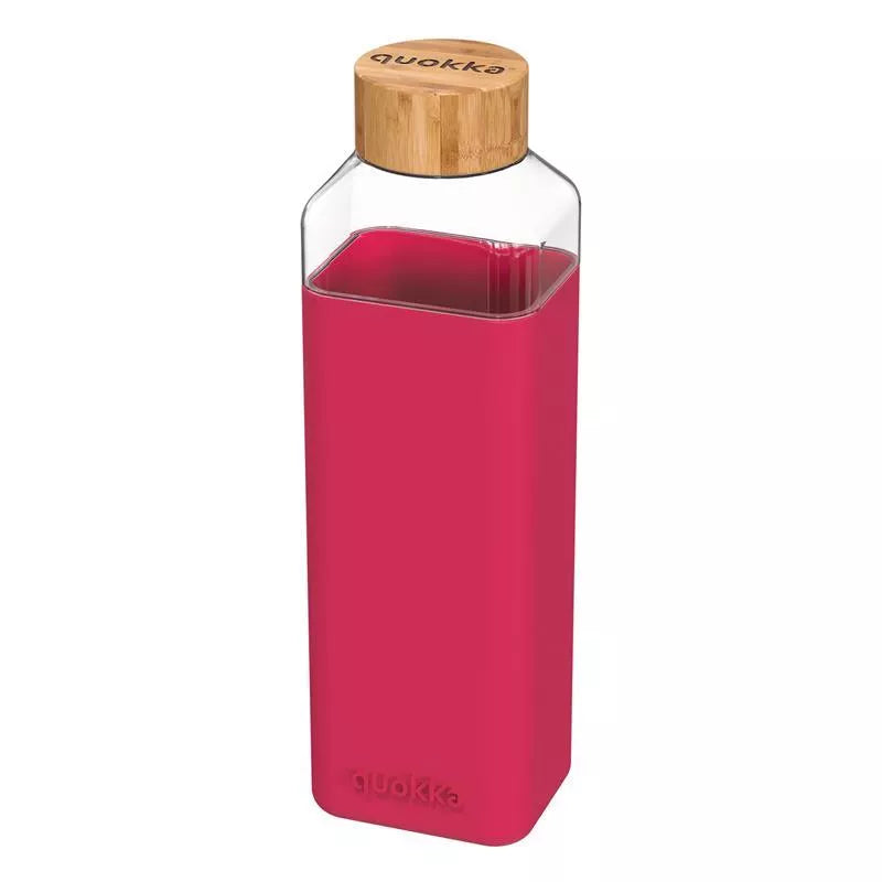 Quokka Storm - Apvalus 700ml stiklinis butelis su silikoniniu užvalkalu (Kaštoninė)