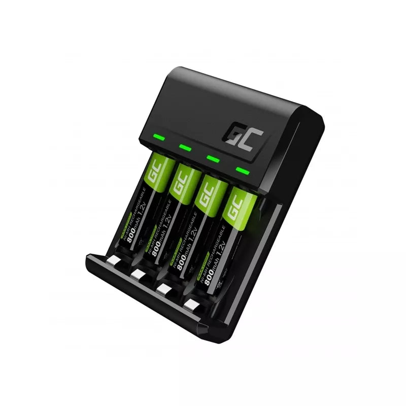 Įkroviklio rinkinys Green Cell GC VitalCharger ir 4x AAA / HR03 800mAh baterijos