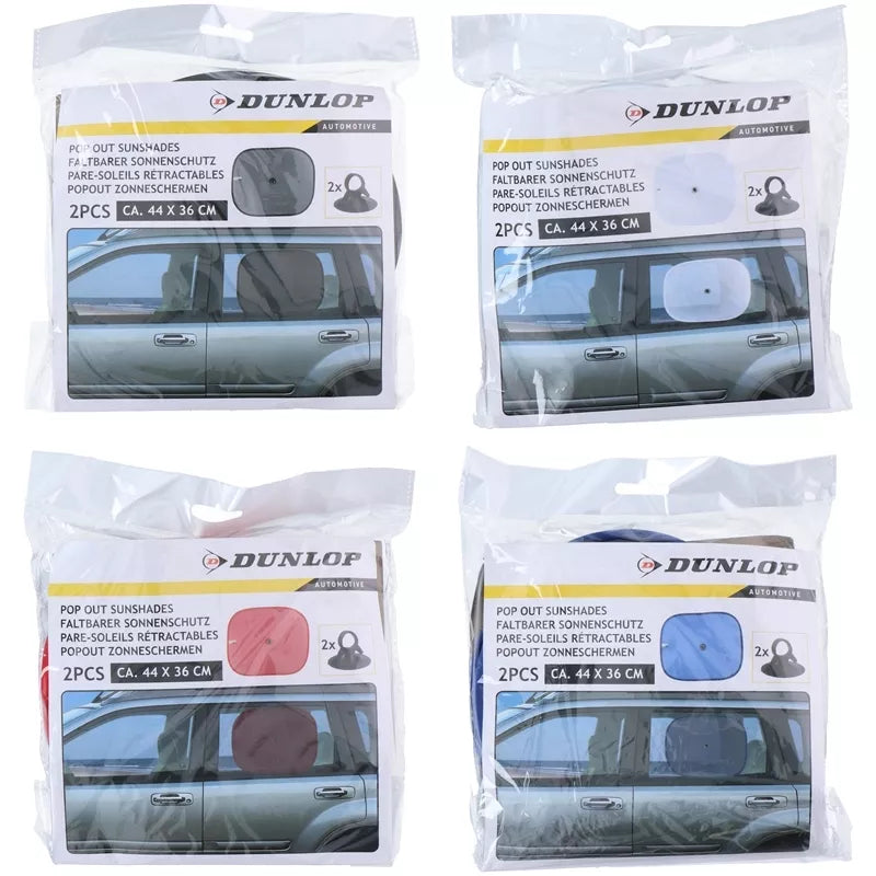 Dunlop - Automobilio šoninių langų apsauga nuo saulės 36x44 cm 2 vnt. (raudona)