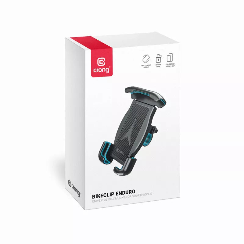Crong Bikeclip Enduro - Telefono laikiklis dviračiui ir motociklui (juodas)