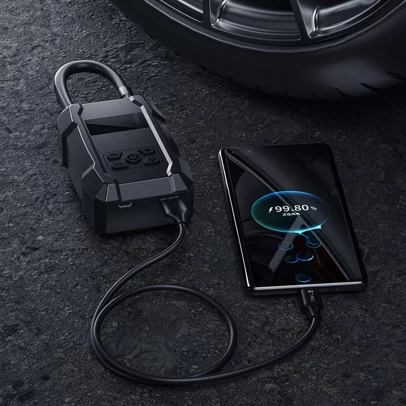 WEKOME Pi801 – Nešiojamas elektrinis automobilio siurblys + Power Bank 2000 mAh (Juodas)