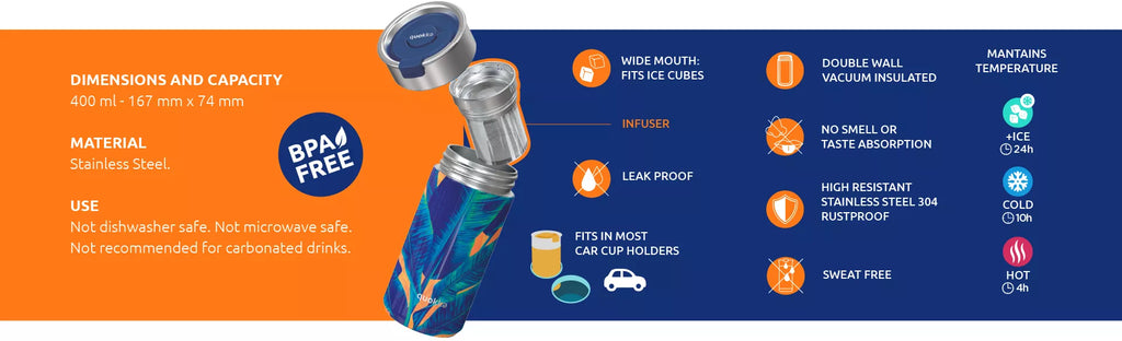Quokka Boost - Nerūdijančio plieno termo puodelis 400 ml (Egzotinė rožinė)