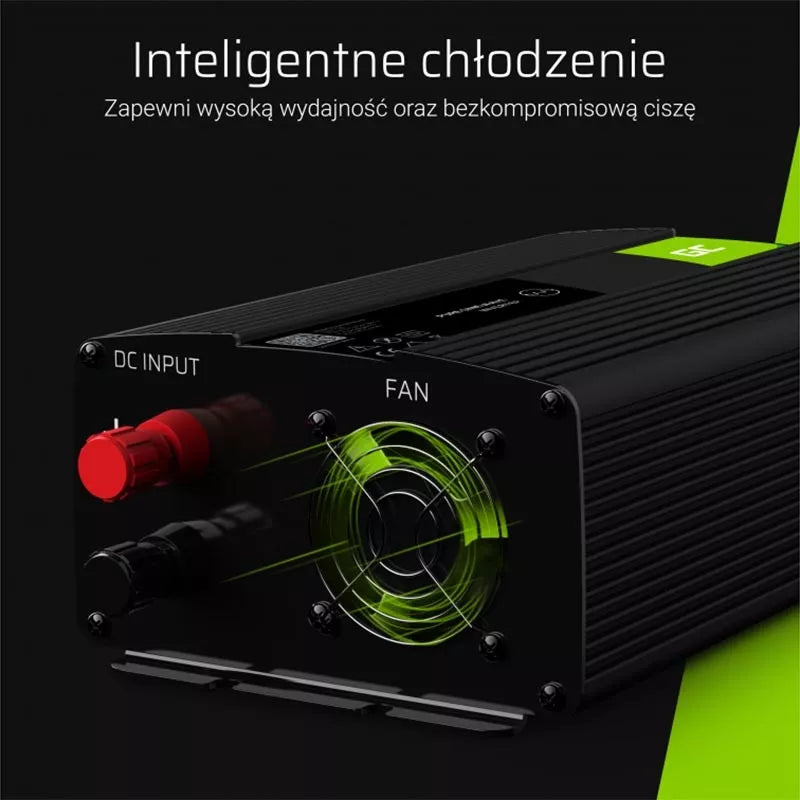 Green Cell - Įtampos keitiklis Inverteris su UPS funkcija, 12V į 230V, gryna sinusoidė, 300W / 600W, skirtas centrinio šildymo siurbliui