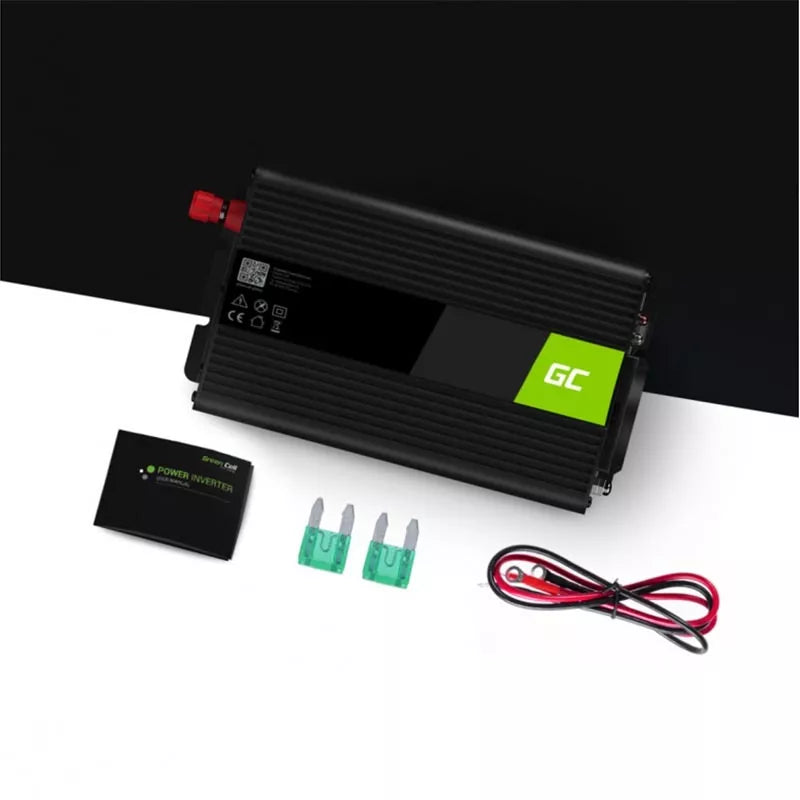 Green Cell - Įtampos keitiklis Inverteris su UPS funkcija, 12V į 230V, gryna sinusoidė, 300W / 600W, skirtas centrinio šildymo siurbliui