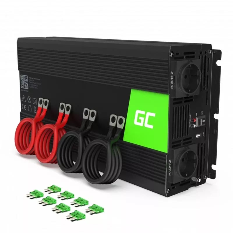 Green Cell - Įtampos keitiklis Inverterius 12V į 230V 2000W / 4000W Modifikuota sinusinė banga