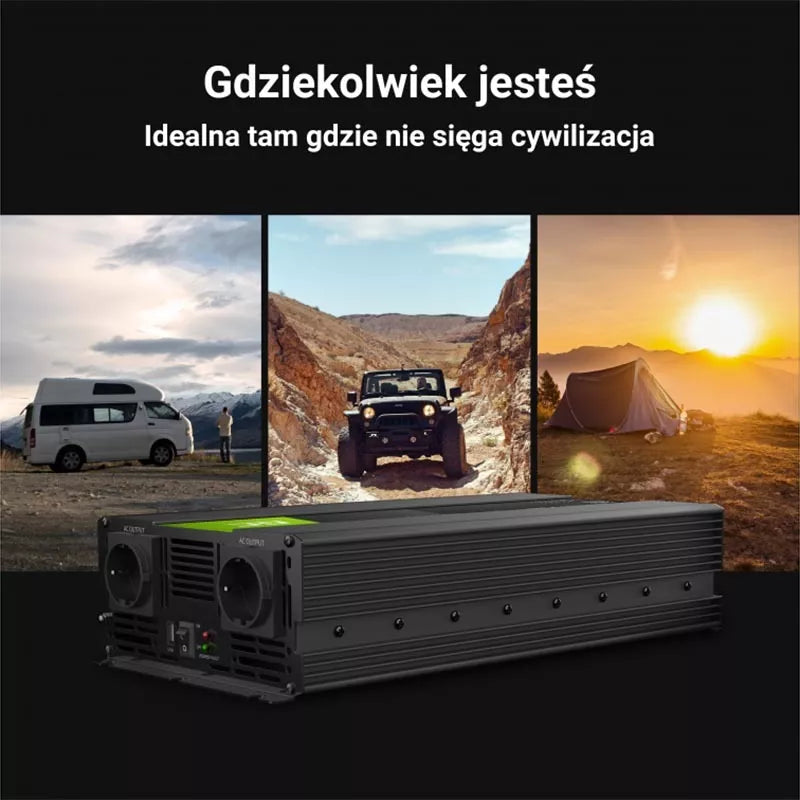 Green Cell - Įtampos keitiklis Inverterius 12V į 230V 2000W / 4000W Modifikuota sinusinė banga