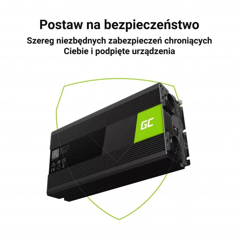 Green Cell - Įtampos keitiklis Inverterius 12V į 230V 2000W / 4000W Modifikuota sinusinė banga