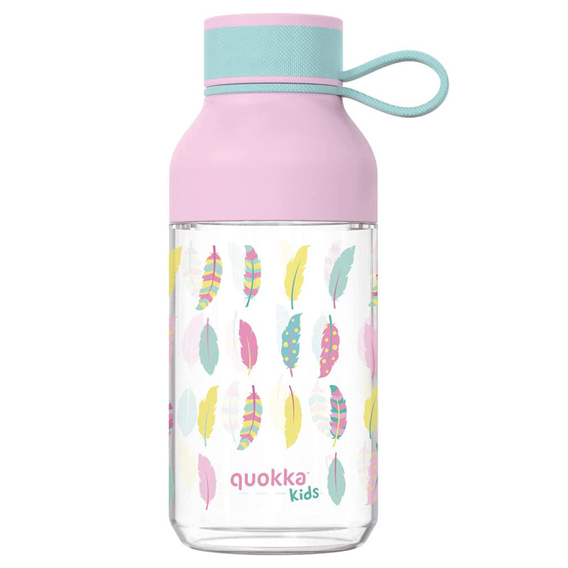 Quokka Ice Kids su dirželiu – Ecozen gertuvė 430 ml su dirželiu (Feathers)