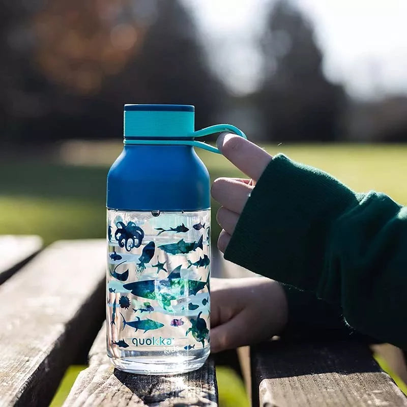 Quokka Ice Kids vandens buteliukas su dirželiu Ecozen 430 ml (Jūros gyvūnai)