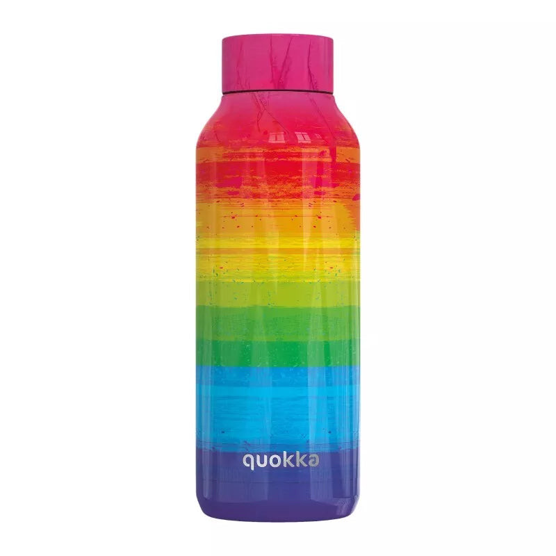 Quokka Solid – Nerūdijančio plieno termosinė butelis 510 ml (Vaivorykštės spalvos)