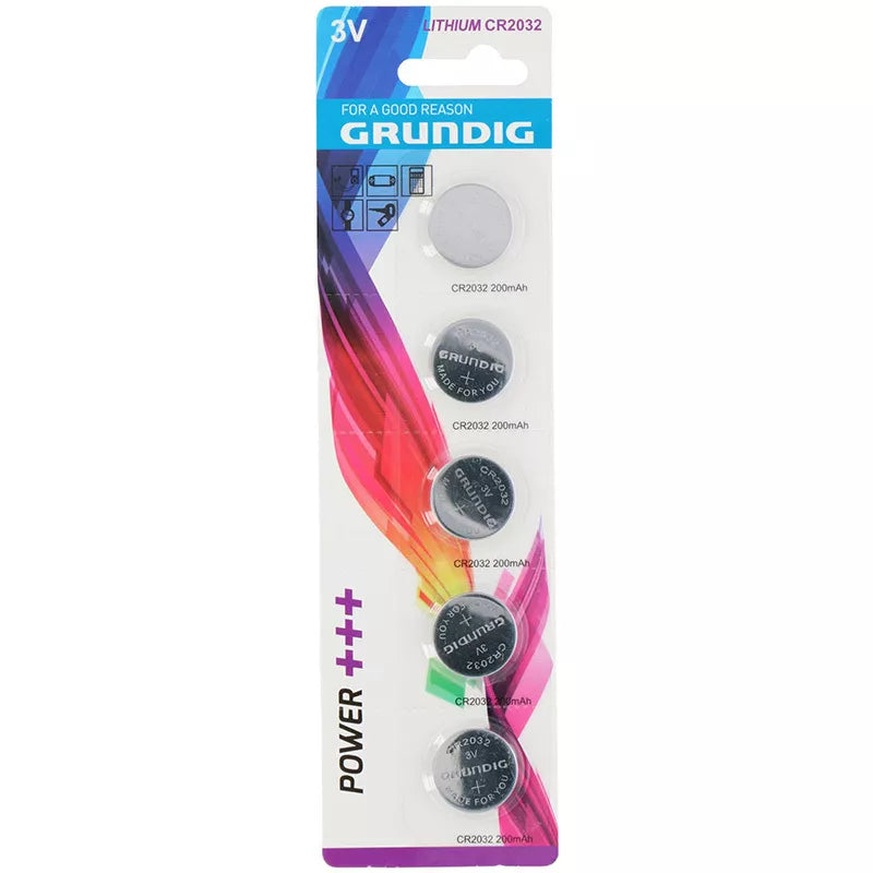 Grundig – Mygtukinių baterijų rinkinys CR2032 3 V, 5 vnt.
