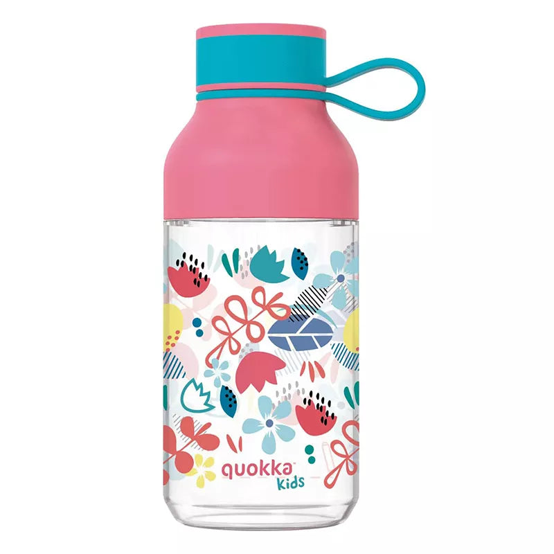 Quokka Ice Kids Ecozen gertuvė 430 ml su dirželiu (Gėlės)