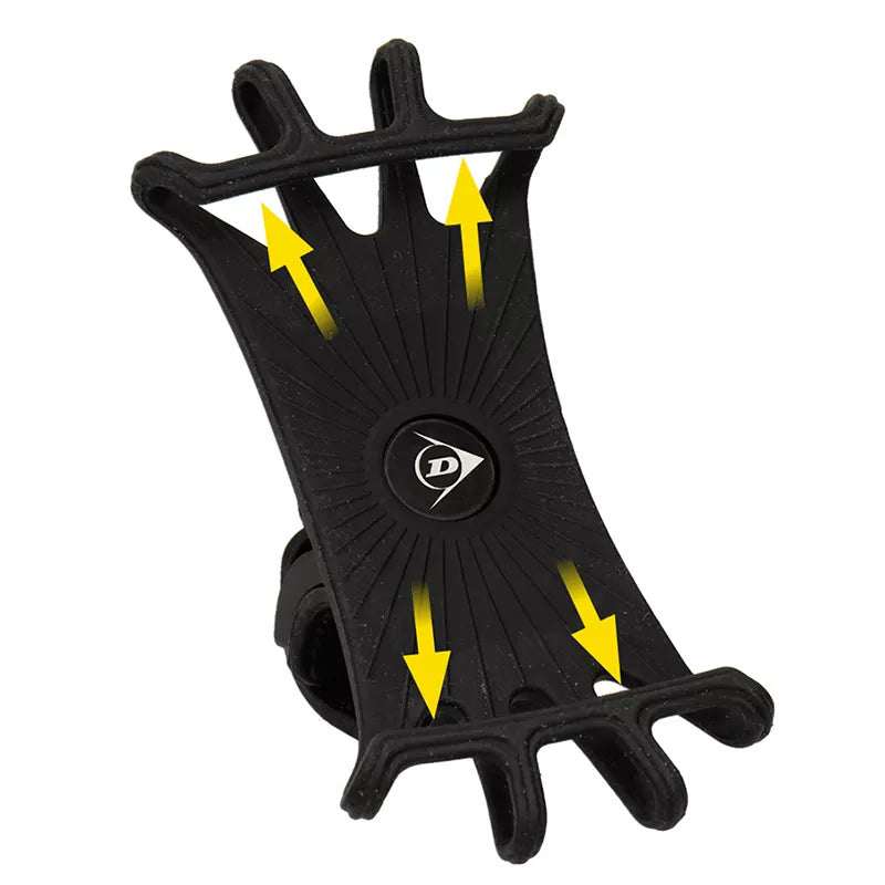 Dunlop - Dviračio laikiklis telefonui, 10–15 cm, besisukantis (pilkas)