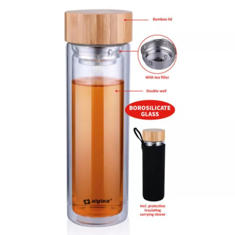 Alpina - Terminis stiklinis butelis (dviguba sienelė) 450 ml