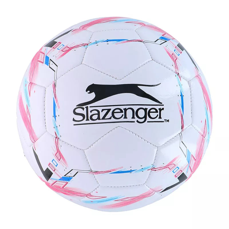 Slazenger - Futbolo kamuolys, 5 dydžio (balta / rožinė)