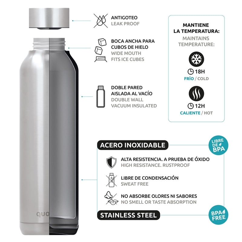 Quokka Solid - Nerūdijančio plieno termo buteliukas 510 ml (Baltas)