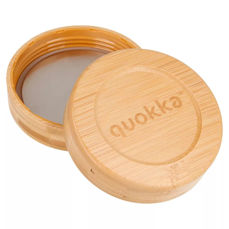 Quokka Deli maisto indelis - Stiklinis maisto indas / pietų dėžutė 500 ml (medžio raštas)