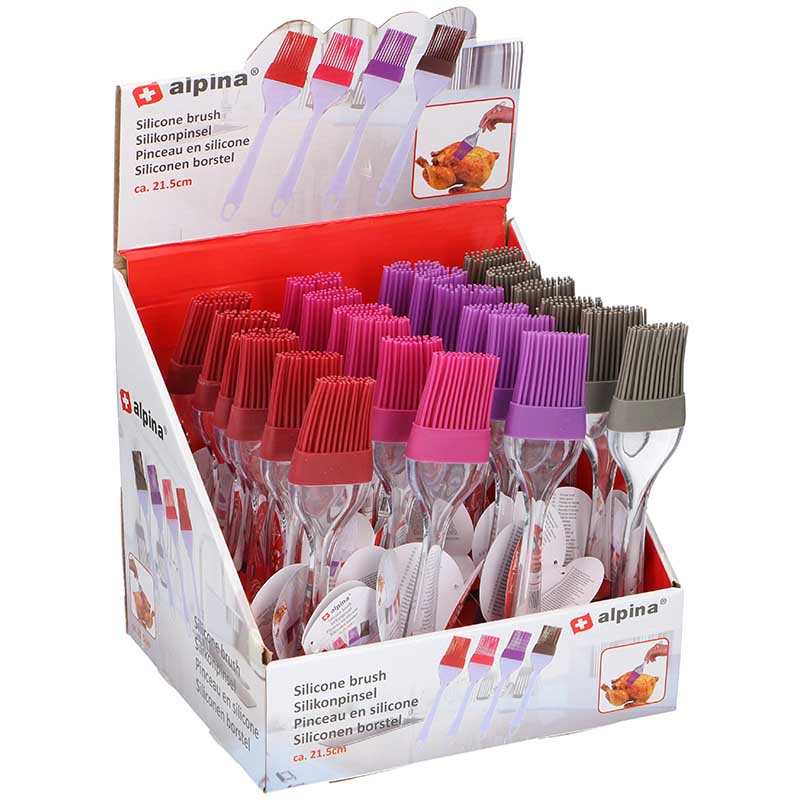 Alpina - silikoninis šepetėlis patiekalams marinuoti, 21 cm (pilkas)