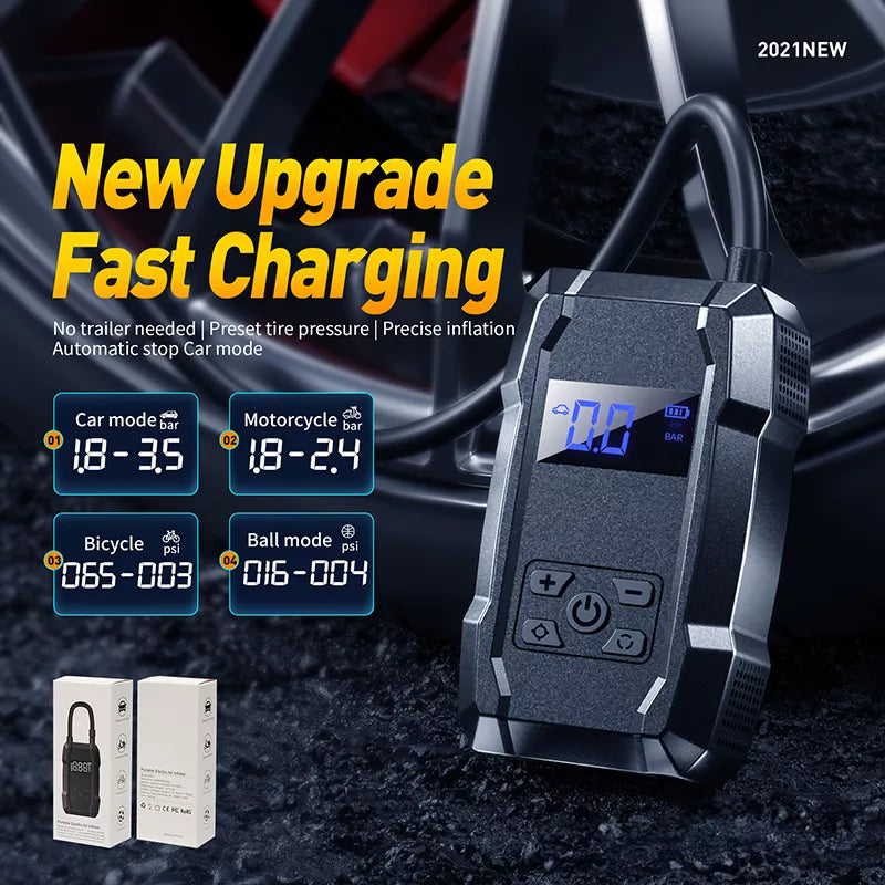 WEKOME Pi801 – Nešiojamas elektrinis automobilio siurblys + Power Bank 2000 mAh (Juodas)